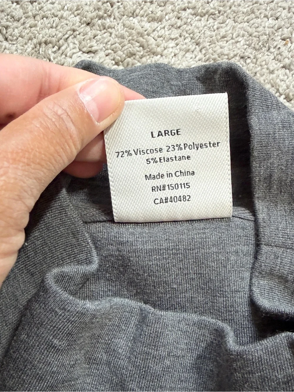 Varley Women’s Bay Sweat Pullover Lightweight Doubleface Mock Neck in Gray L